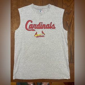 St. Louis Cardinals MLB Gray Muscle T Tank Top Men’s Size Large EUC